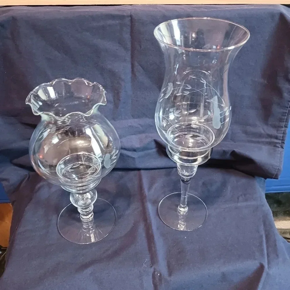 Princess house heritage  set of 2 crystal candle holder